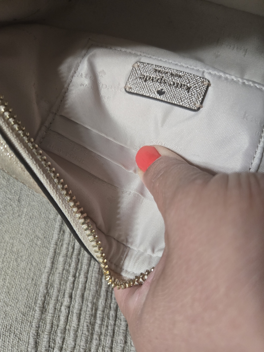 kate spade New York Glitter Crossbody Bag in Champagne - Picture 7 of 10